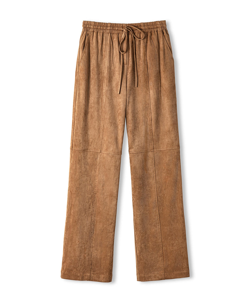 Ipekyol Suede Drawstring Trousers Natural