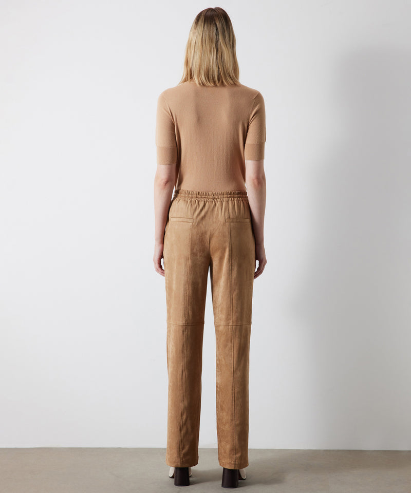 Ipekyol Suede Drawstring Trousers Natural