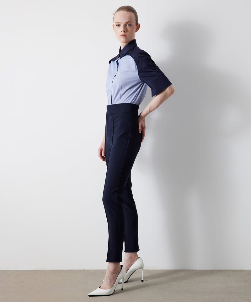 Ipekyol Skinny Fit High Waist Trousers Navy Blue