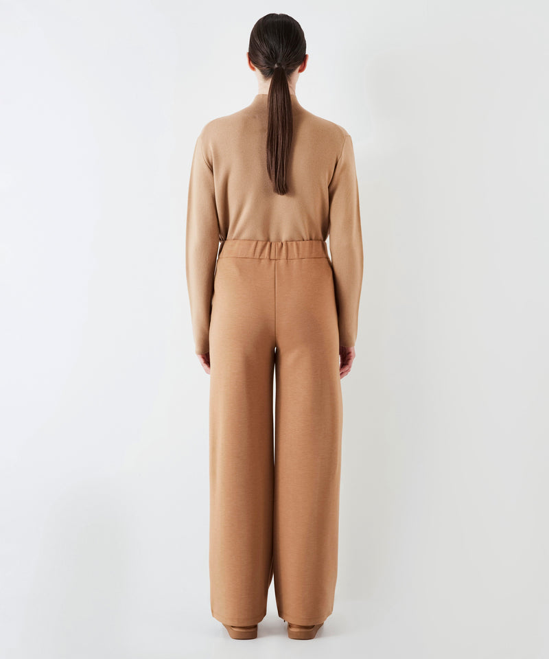 Ipekyol Relaxed Fit Rib-Stitched Trousers Camel