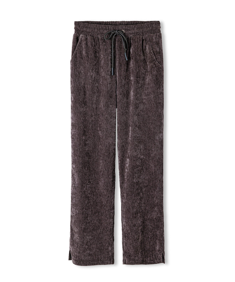 Ipekyol Relaxed Fit Trousers With Velvet Look Grey Melange