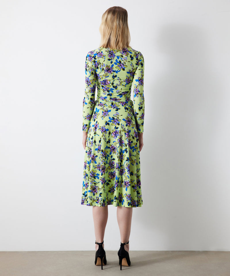 Ipekyol Floral Print Skirt With Twist Detailed Lime