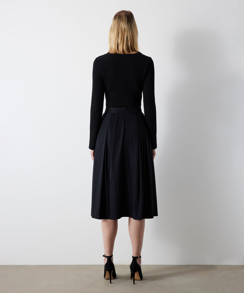 Ipekyol Solid Midi Flared Skirt Black