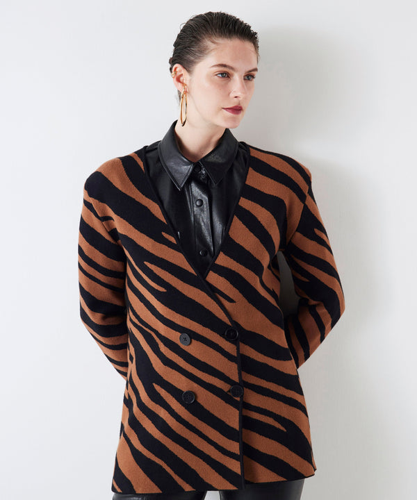 Ipekyol Zebra Pattern Jacket Brown