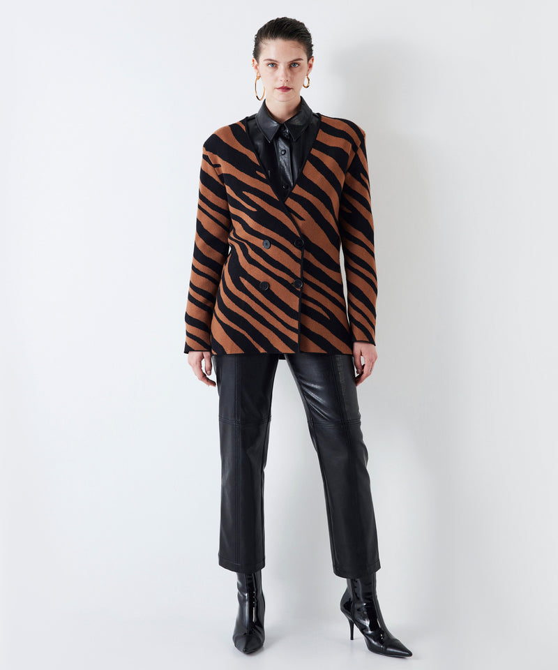 Ipekyol Zebra Pattern Jacket Brown