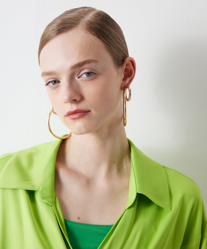 Ipekyol Solid Draped Detail Blouse Lime