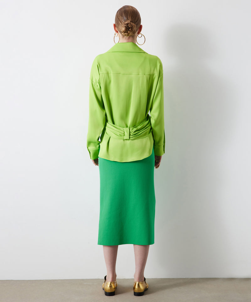 Ipekyol Solid Draped Detail Blouse Lime