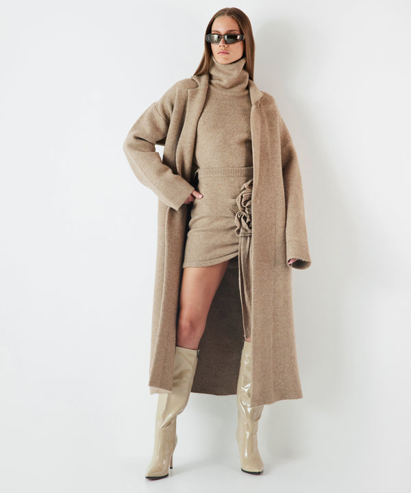 Ipekyol Knitwear Mix Coat Camel