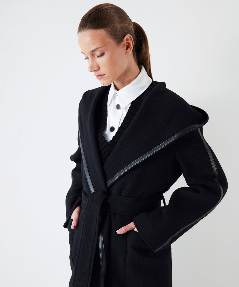 Ipekyol Hooded Cashmere Belted Coat Black