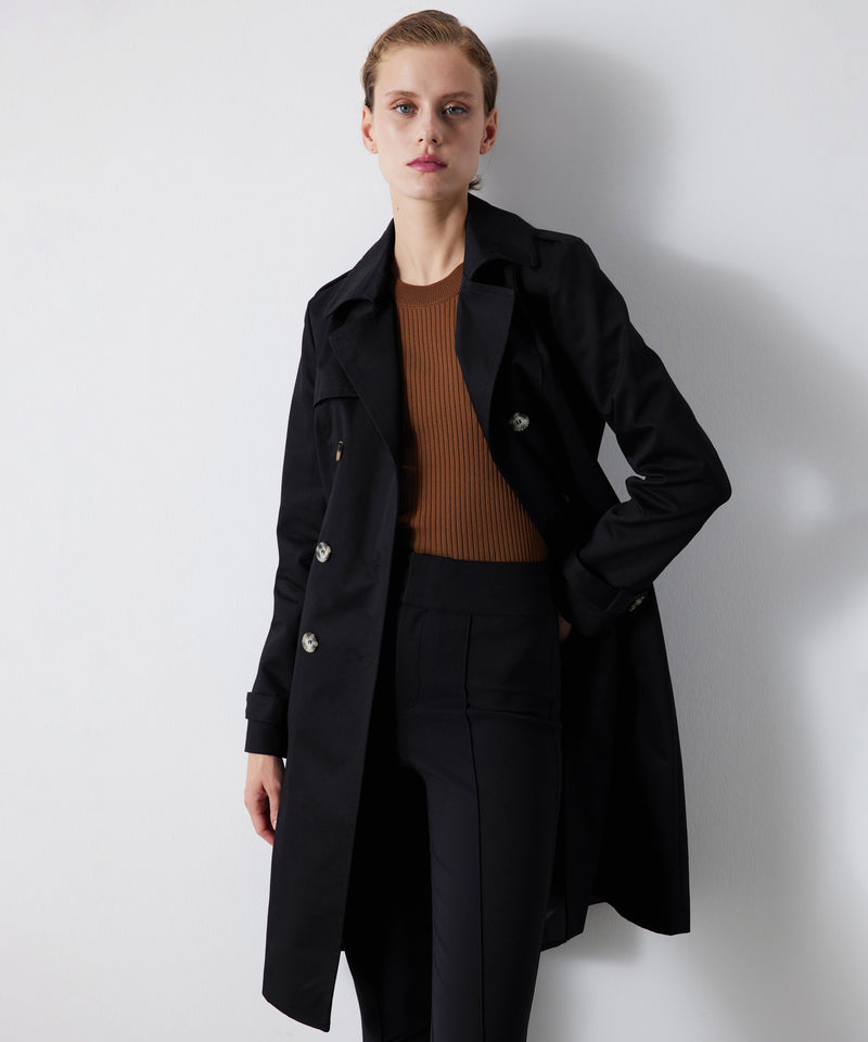 Ipekyol Belted Double-Breasted Trench Coat Black