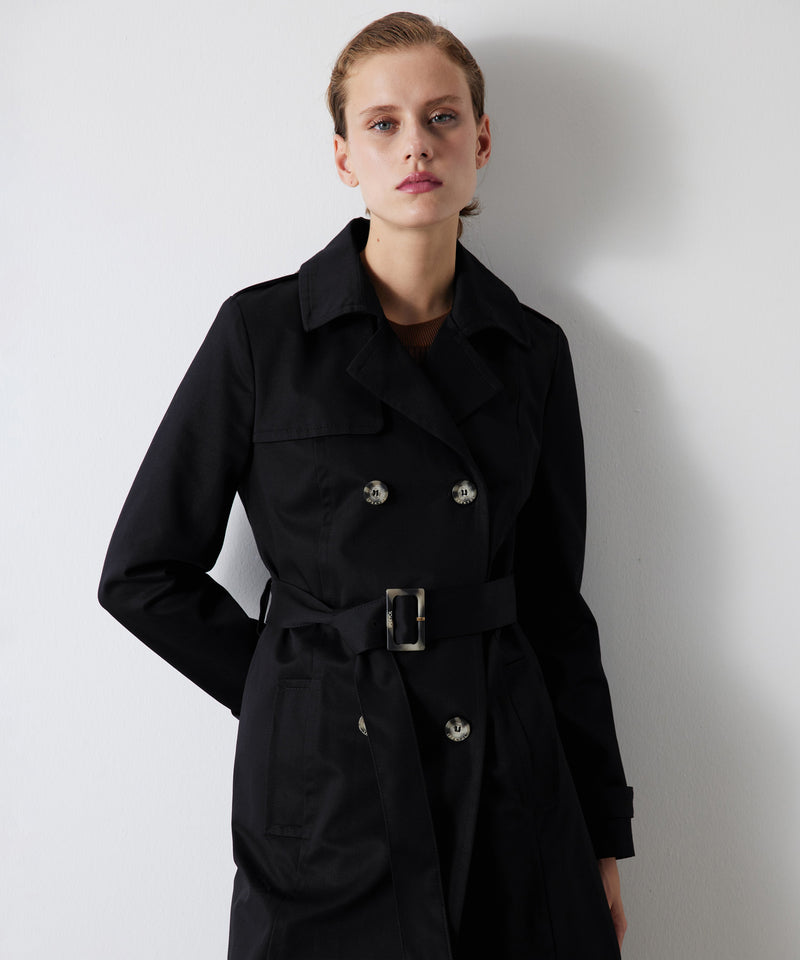 Ipekyol Belted Double-Breasted Trench Coat Black