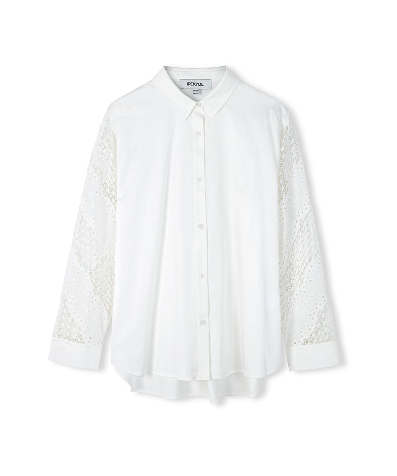 Ipekyol Guipure Mix Poplin Shirt White