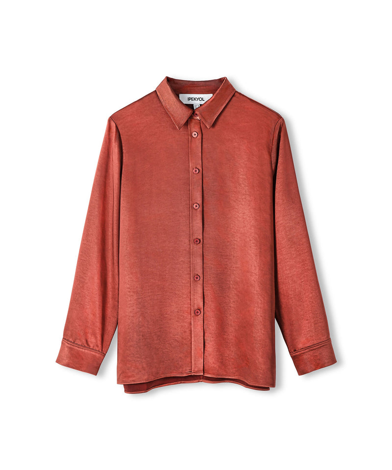 Ipekyol Shiny Textured Shirt Terracotta