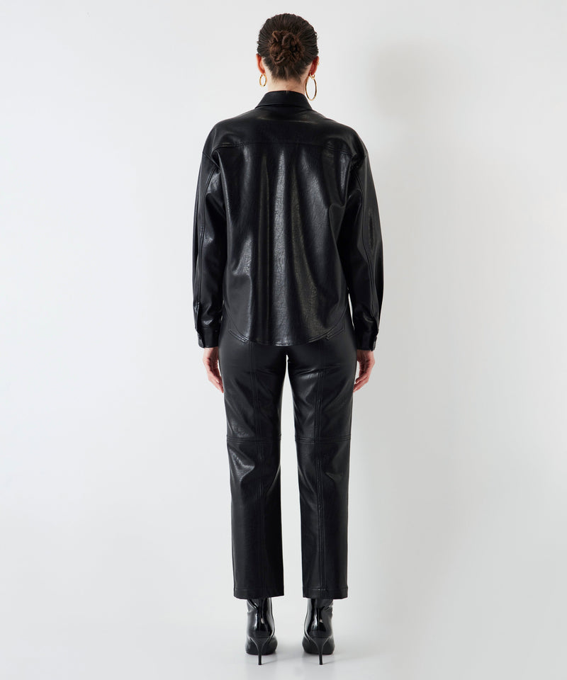 Ipekyol Leather Look Shirt Black