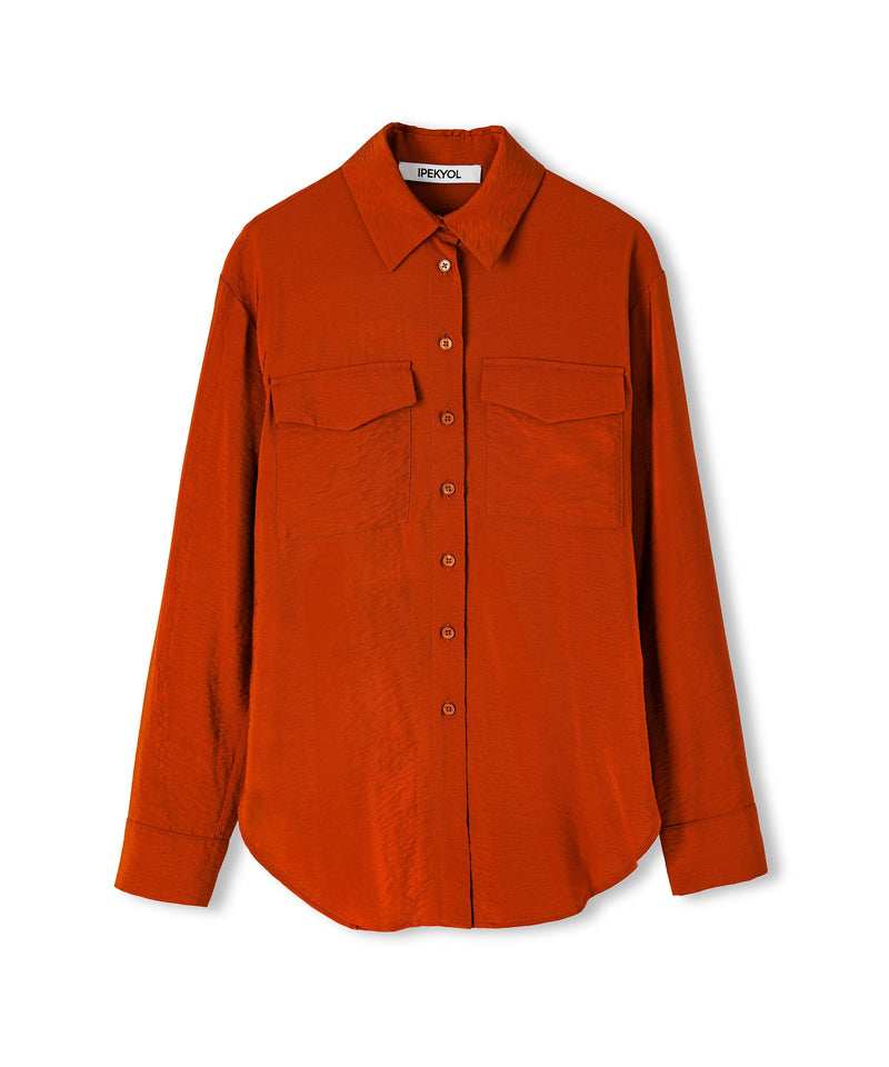 Ipekyol Basic Shirt With Pockets Burn Orange