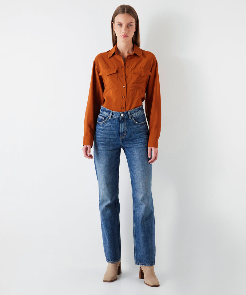 Ipekyol Basic Shirt With Pockets Burn Orange