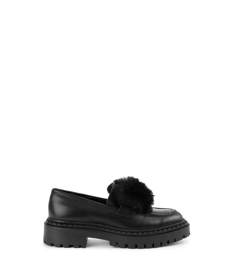 Ipekyol Faux Fur Moccasin Black