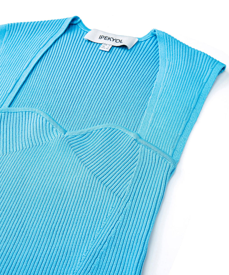 Ipekyol Ribbed Crop Top Light Blue