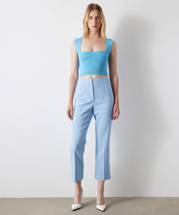 Ipekyol Ribbed Crop Top Light Blue