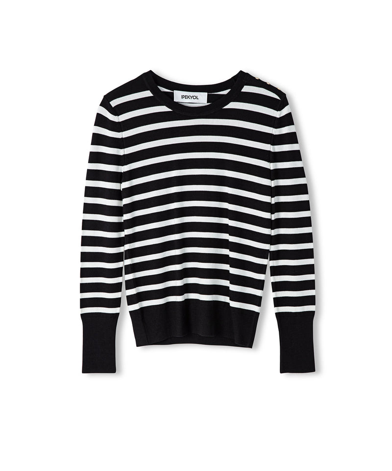 Ipekyol Line Pattern Knitwear Black