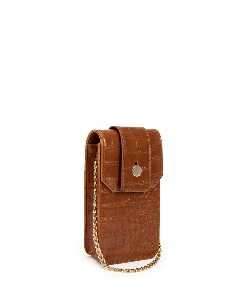 Ipekyol Crocodile Pattern Phone Bag Camel