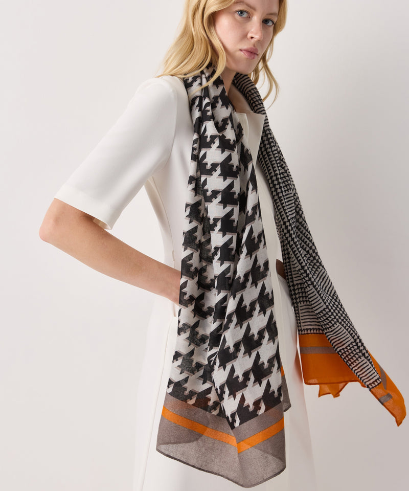 Ipekyol Hounds Tooth Pattern Shawl Black