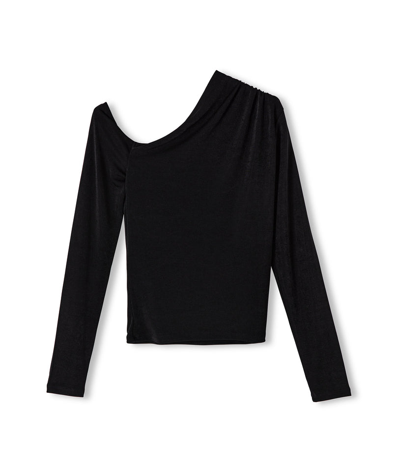 Ipekyol Asymmetrical Sleeve T-Shirt Black