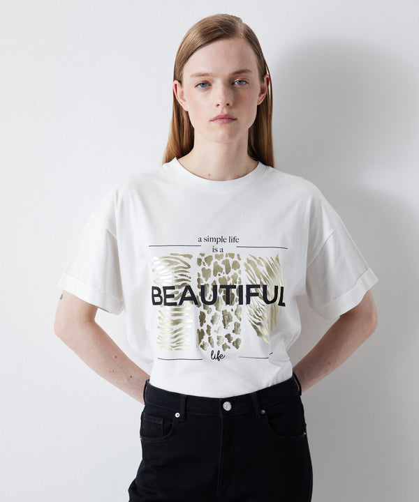 Ipekyol T-Shirt With Slogan And Visual Print White