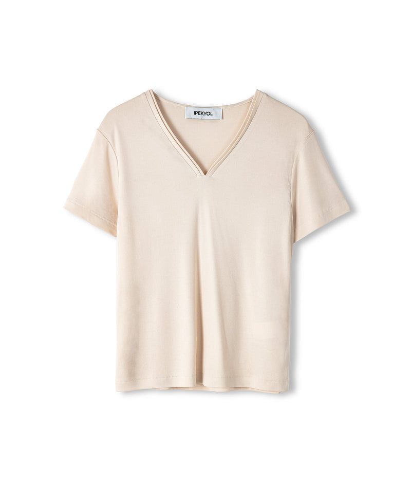 Ipekyol V-Neck Basic T-Shirt Oil