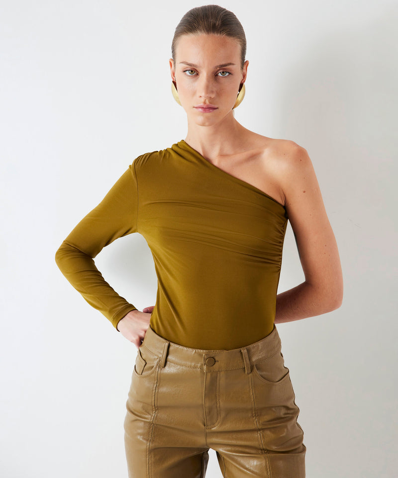 Ipekyol Asymmetrical Sleeve T-Shirt Olive