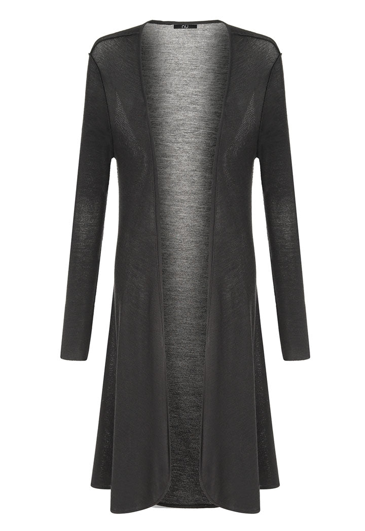 Nu Long Sleeve Open Front Outerwear Smoky