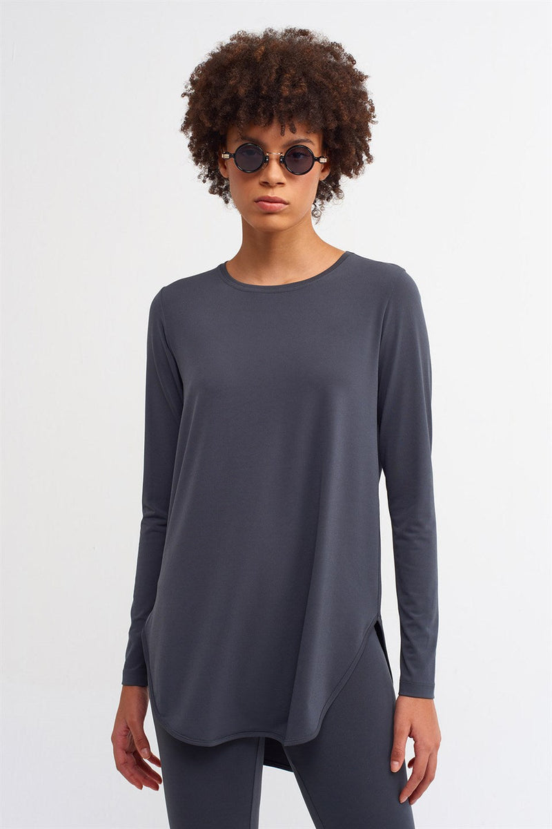 Nu Dip Hem T-Shirt Ebony