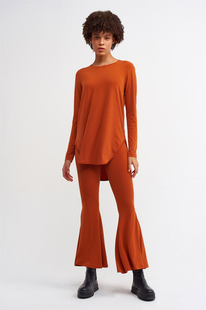 Nu Dip Hem T-Shirt Terra Cotta