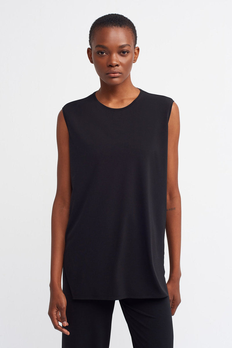 Nu  Basic Sleeveless Top Black