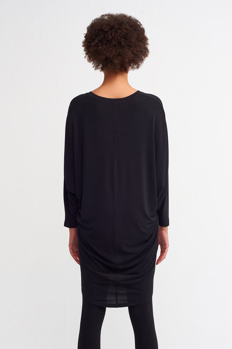 Nu  Basic V-Neck Top Black