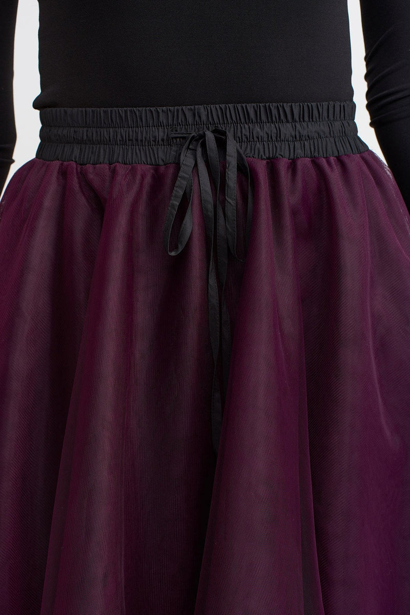 Nu Organza Midi Skirt Plum