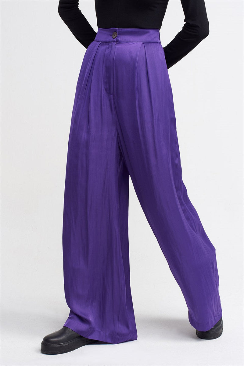 Nu  High Waist Palazzo Trouser Royal Purple