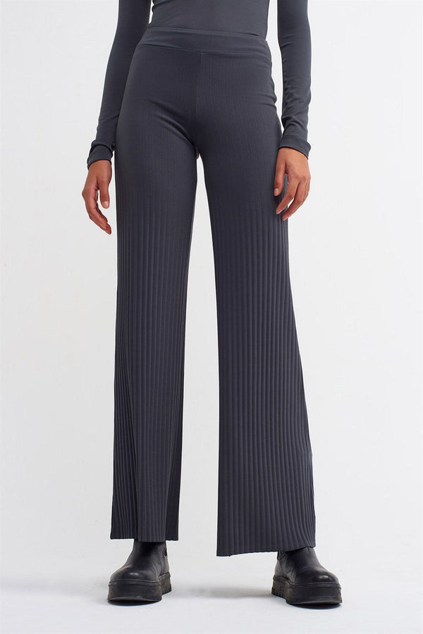 Nu Knit Ribbed Detail Trouser Ebony