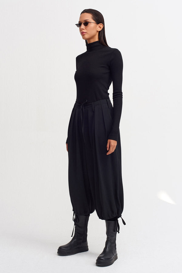 Nu Tie Detail Culotte Trouser Black