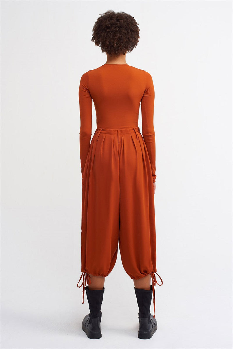 Nu Tie Detail Culotte Trouser Terra Cotta