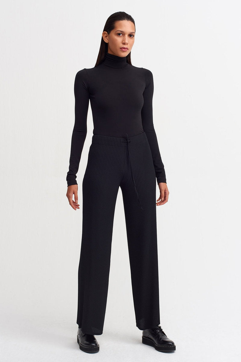 Nu Pleated Palazzo Trouser Black