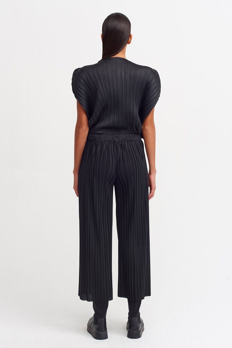 Nu Colorblock Pleated Trouser Silver/Black