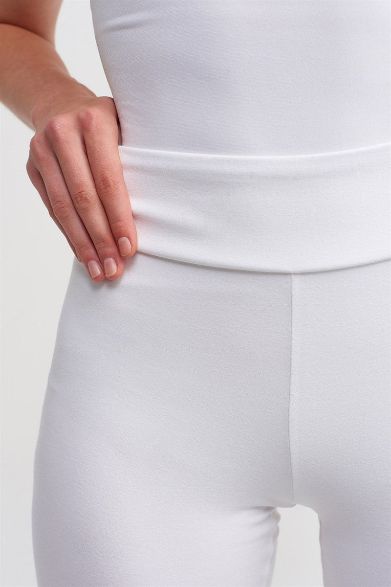 Nu Knit Normal Waist Trouser White