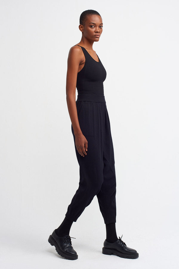 Nu  Elastic Waist Trouser Black