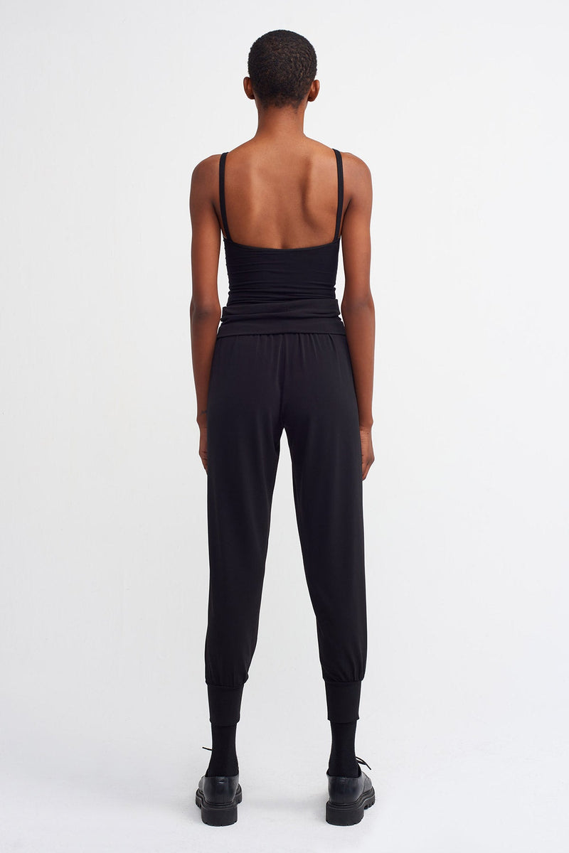 Nu  Basic High Waist Trouser Black