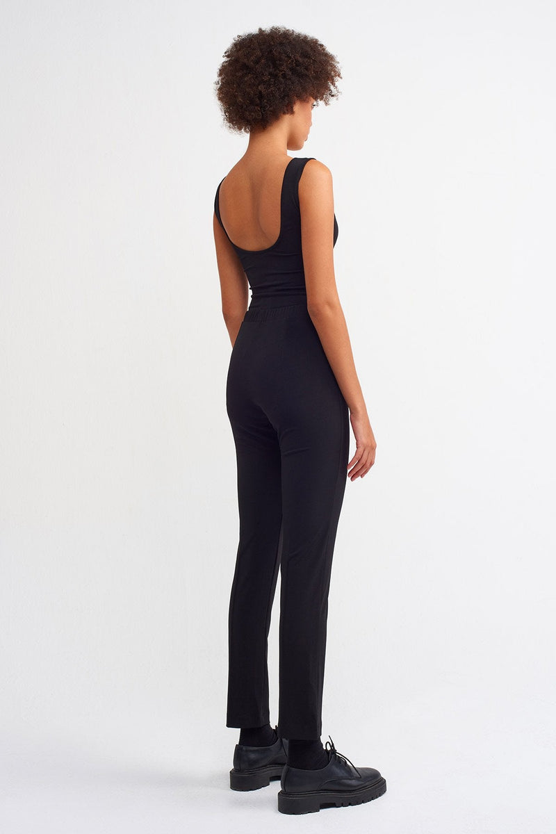 Nu  Basic Elastic Waist Trouser Black