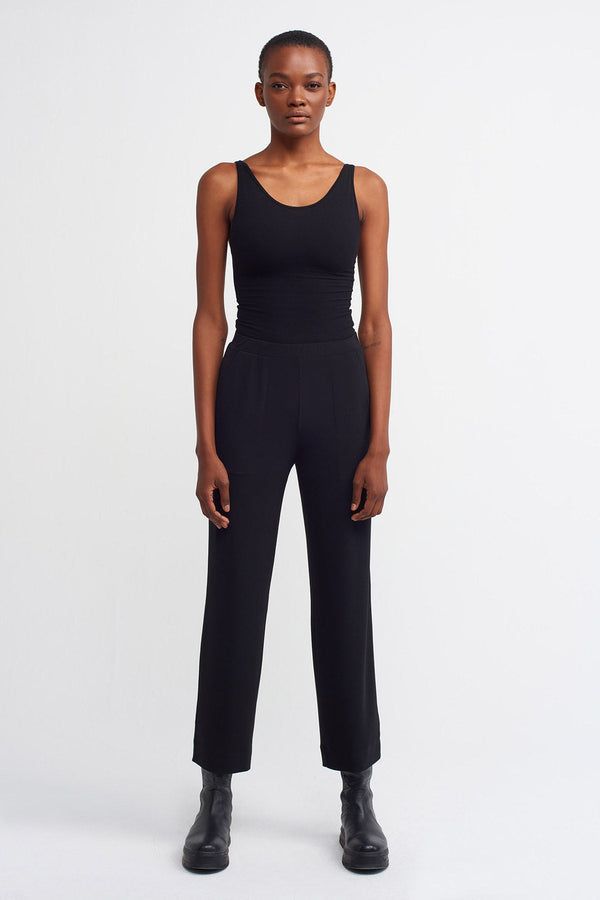 Nu  Basic Elastic Waist Trouser Black