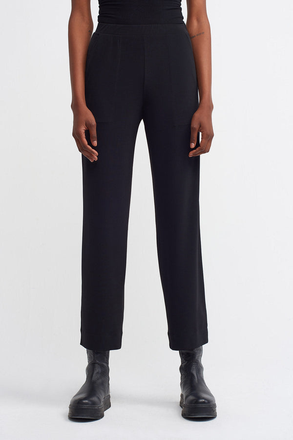 Nu  Basic Elastic Waist Trouser Black