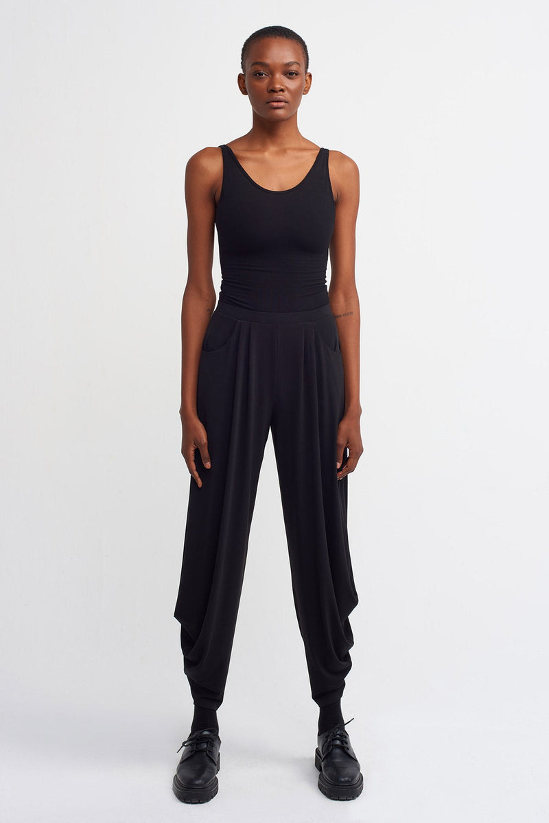 Nu  Basic Elastic Waist Trouser Black