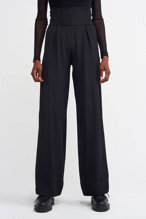 Nu  Front Pleat Detail Trouser Black